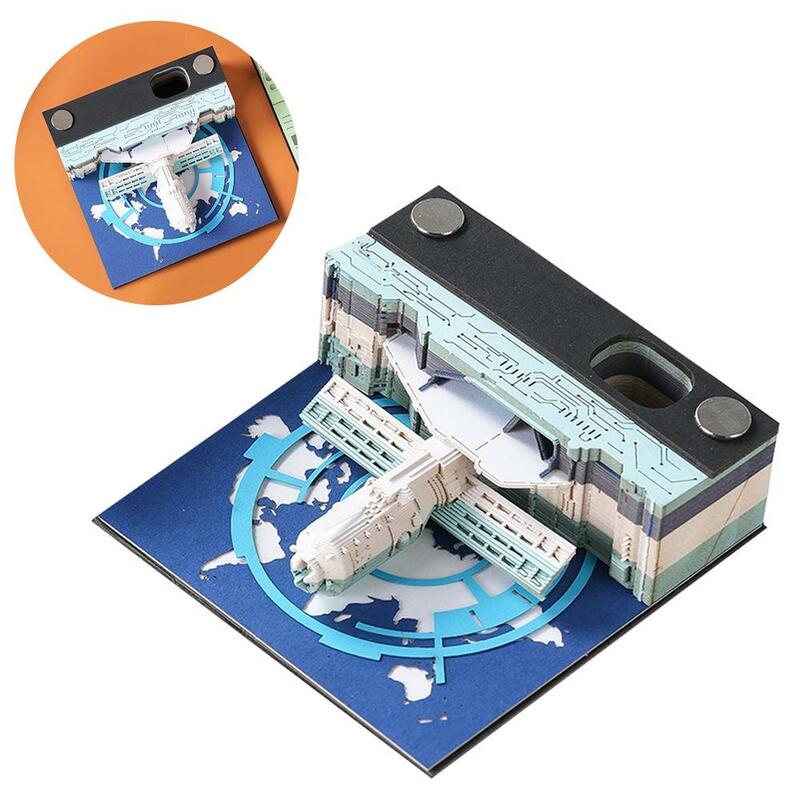 Mount Everest 모양의 3D 데스크 노트 패드, 찢어지기 쉬운 크리에이티브 메모 패드-DIY 종이 조각 아트, 홈 오피스 데스크탑 장식