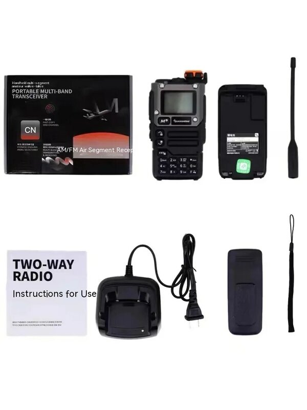 Quansheng-walkie talkie uvk6, rádio em dois sentidos, 200 canais, uhf, vhf, portátil, faixas de ar