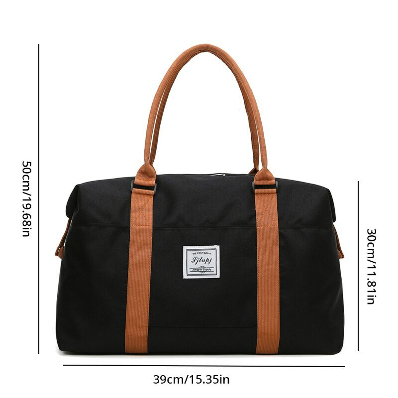 Tas perjalanan uniseks, 1 buah tas jinjing tahan air kapasitas besar portabel untuk penyimpanan bagasi saat perjalanan bisnis