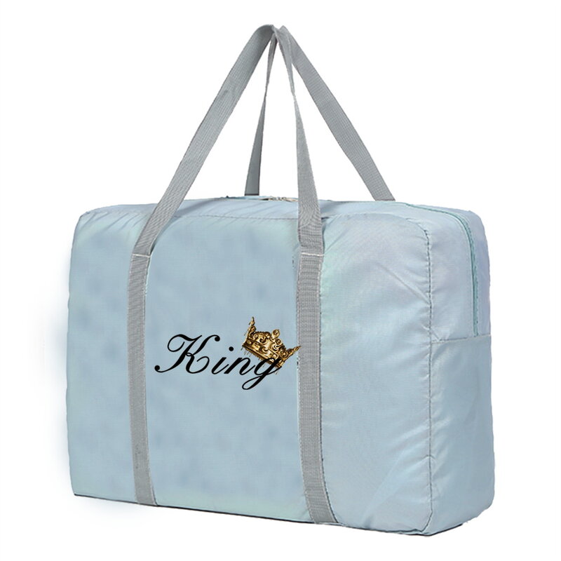 유니섹스 여행 가방 주최자 대용량 주말 가방 킹 패턴 의류 보관 캐리 핸드백 여행 액세서리