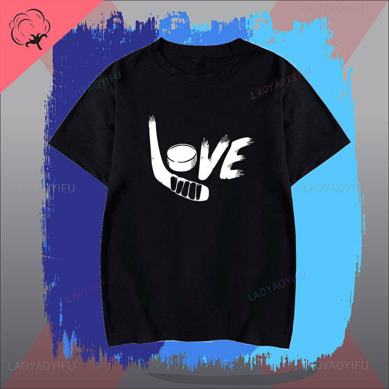Capital letters LoVe printed couple short sleeve T-shirt Harajuku fashion top round neck casual special street wear clothing