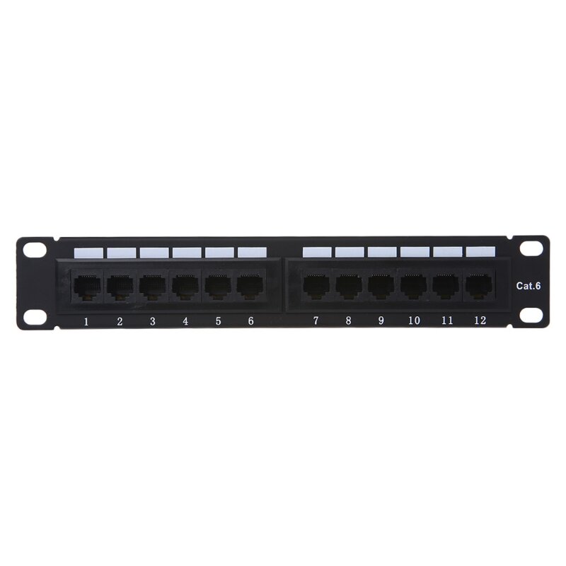 Panel de parche Cat6 RJ45 de 12 puertos, adaptador de red LAN UTP, Conector de Cable, envío directo