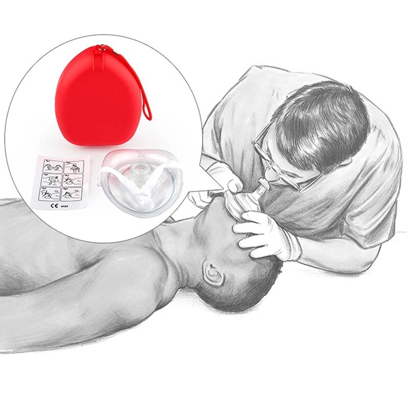 1 buah masker katup pernapasan satu arah respirasi buatan pertolongan pertama masker pernapasan latihan CPR aksesori masker pelindung