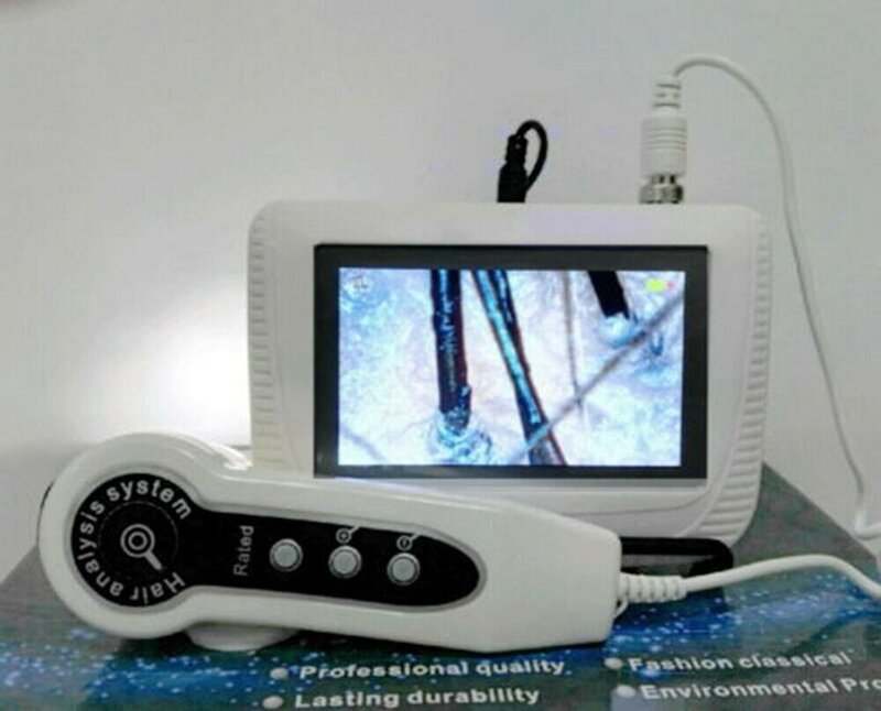 5 pollici LCD ricarica rilevatore del cuoio capelluto analizzatore digitale della pelle dei capelli microscopio per test del follicolo pilifero e lente d'ingrandimento per l'analisi della pelle