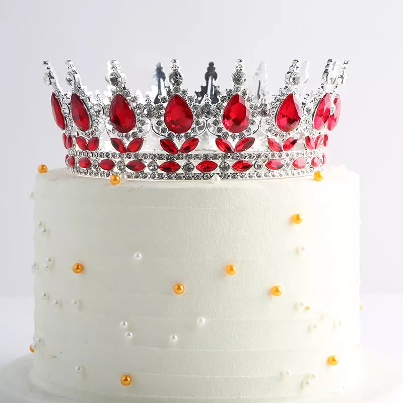 Corona Topper in oro per corona decorativa per torta per Topper per torta con corona di cristallo per decorazioni per torte Gril Birthday Party