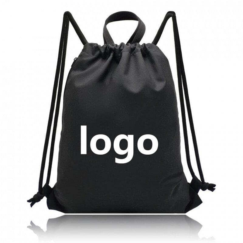 Customized product、Custom Logo Gym Outdoor Travel Sports Men Women Waterproof Side Zipper Pocket Large Drawstring Bag