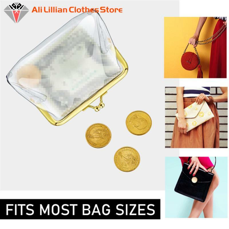 Mini Money Bags Bus Card Iron Mouth Clip Credit ID Card Small Wallet Card Holder Transparent Coin Purse Change Purse