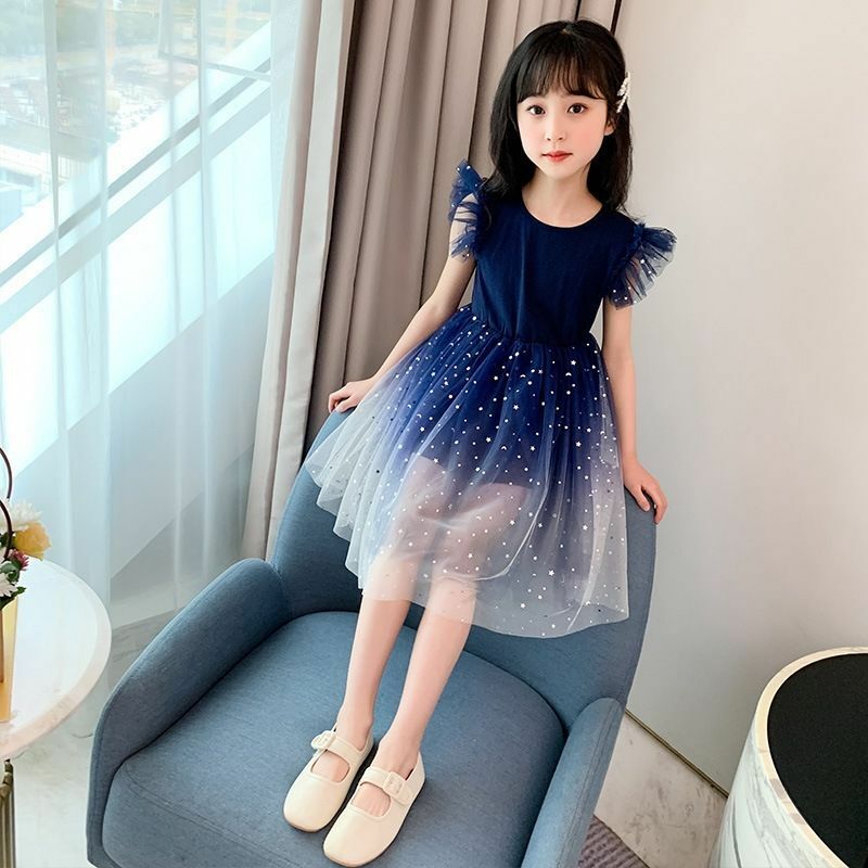 Vestidos de princesa de manga voladora para niñas, ropa de fiesta de unicornio para niñas de 3 a 8 años, 2023