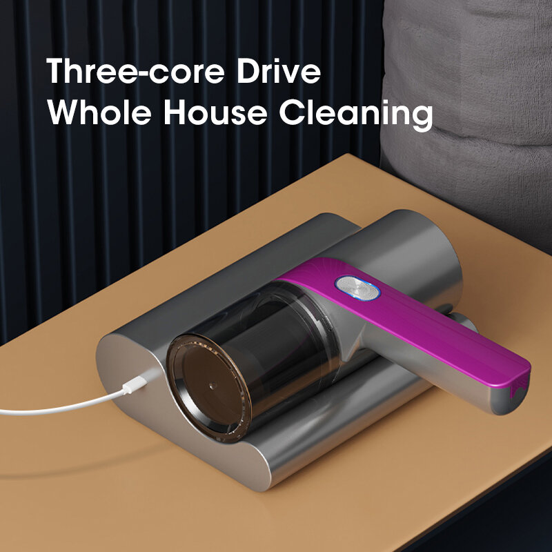 Equipamento de remoção de poeira sem fio Xiaomi, Removedor de ácaros portátil para casa, Colchões e sofás limpador, Luz UV, 7500PA