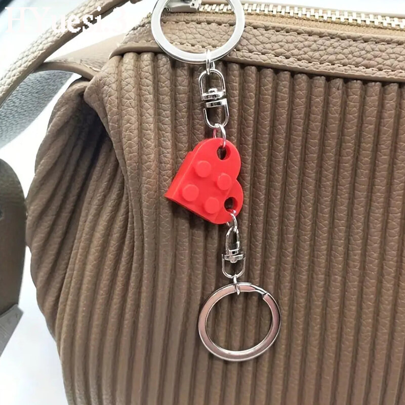 2 teile/satz Ziegel passende Herz Schlüssel bund trennbare Liebe Baustein Schlüssel ringe für Frauen Männer Valentinstag Geburtstags geschenke