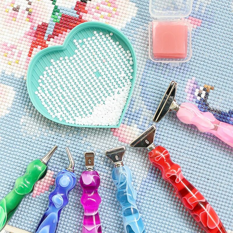 Sewing Accessories Cross Stitch Multi-placer Point Drill Pen Resin Diamond Painting Pen Alloy Replacement Pen Heads Resin Pen