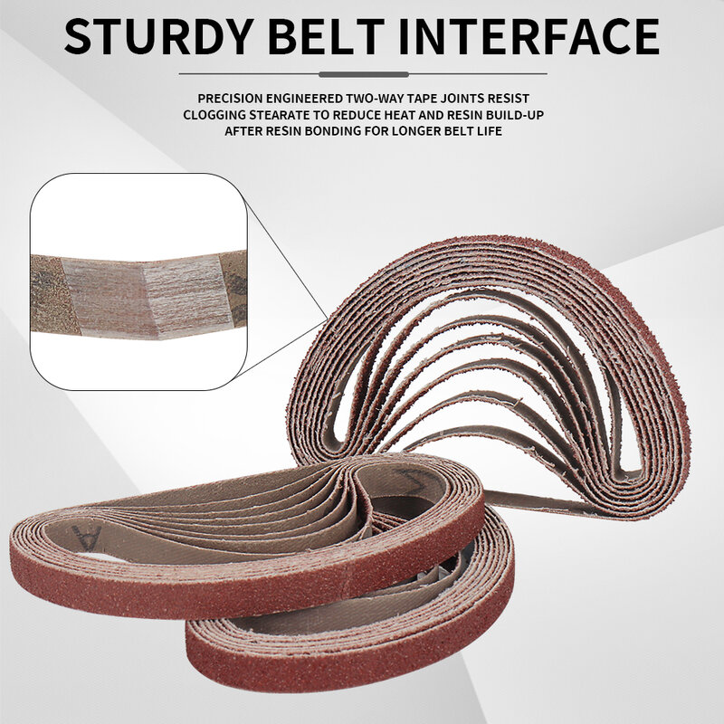 330x10mm Sanding Belt Alumina Zirconia Sander Belts Grit40-800 for Wood Soft Metal Grinding Polishing 25 Pieces