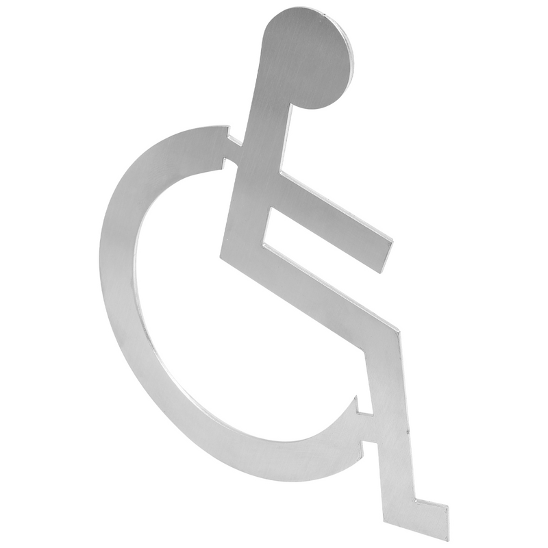 Disabled Signs Toilet Disabled Wheel Chair Sign for Toilet Emblems Stainless Steel Simple Lavatory Restroom