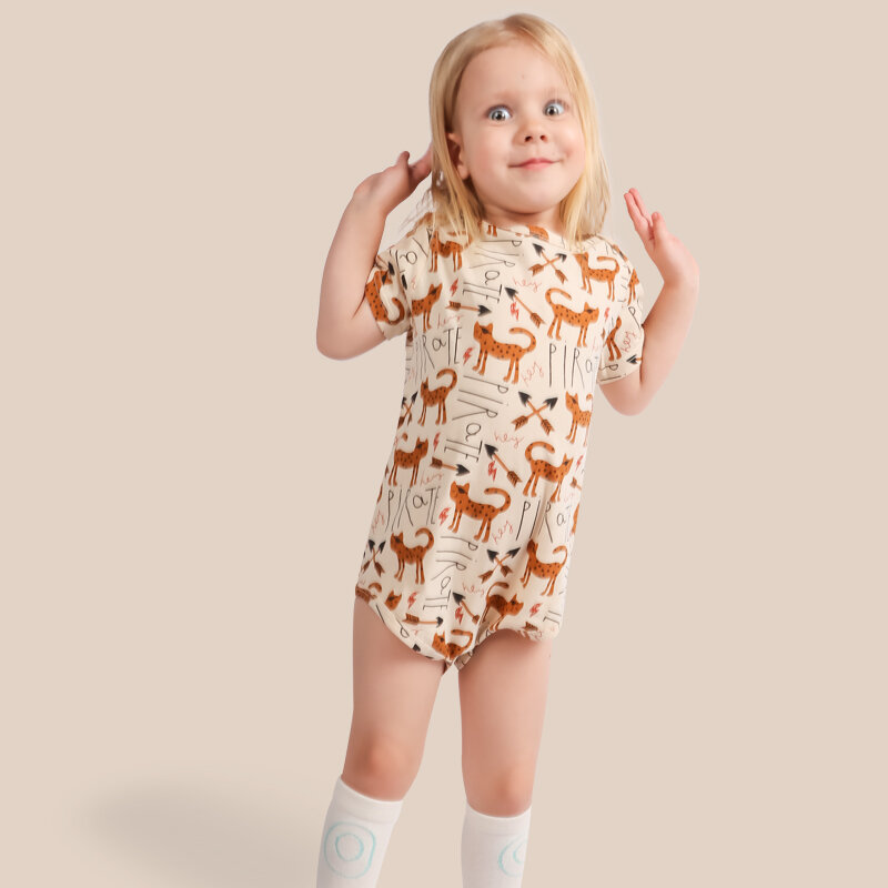 Modamama-柔らかい綿の半袖ロンパース,素敵なオーバーオール,新生児用の衣装,男の子と女の子へのギフト