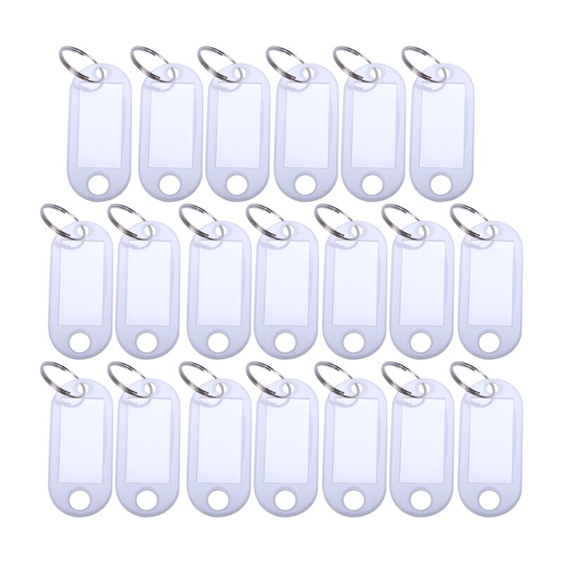 Białe przenośne plastikowy klucz brelok do klucza etykiety identyfikatora 20 sztuk