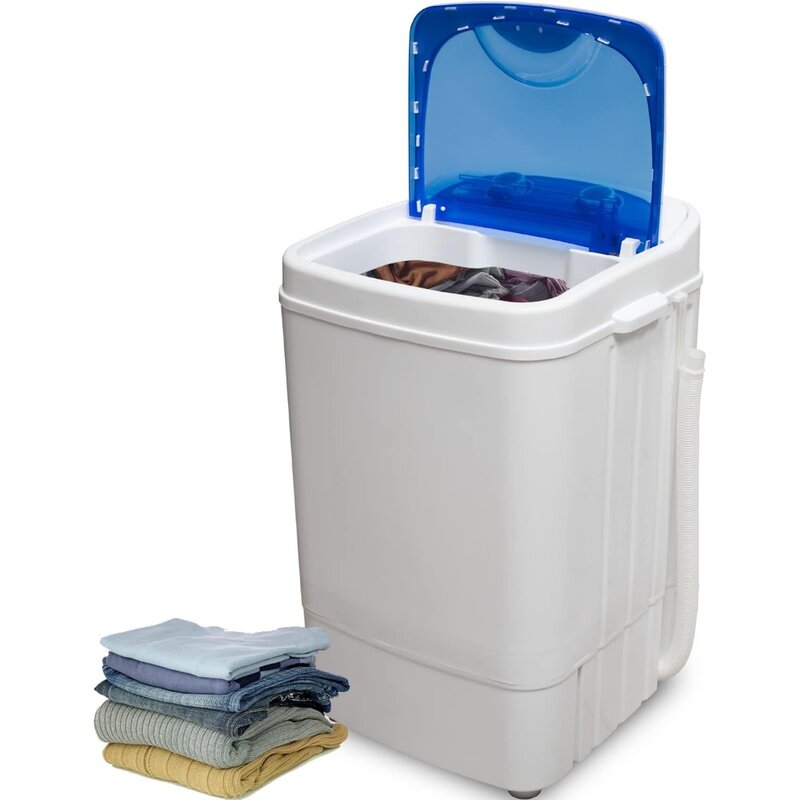 Washing Machine for Apartments, Dorms, and Tiny Homes with 8.8 lb Capacity, 250W Power, Wash and Low Agitation Spin Cycle,