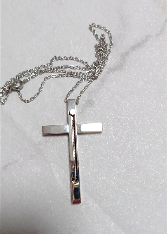 Retractable Stainless Steel Cross Necklace Men Fashion Jewelry Chains Boy EDC Gadgets For Cool Women Girls Gifts Multi Tools