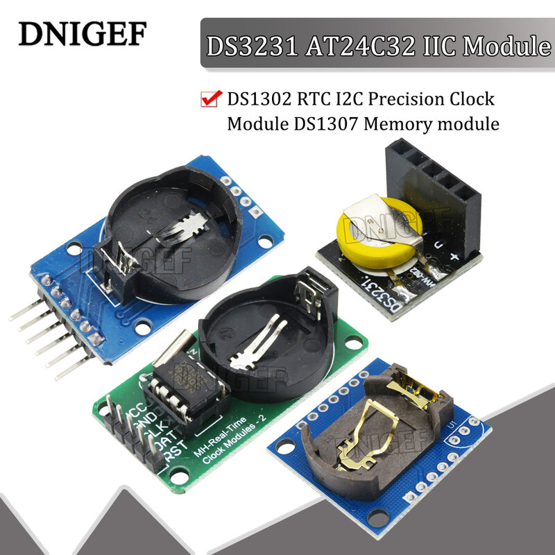 DS3231 AT24C32 modulo IIC DS1302 RTC I2C modulo orologio di precisione DS1307 modulo di memoria mini modulo in tempo reale per Raspberry Pi