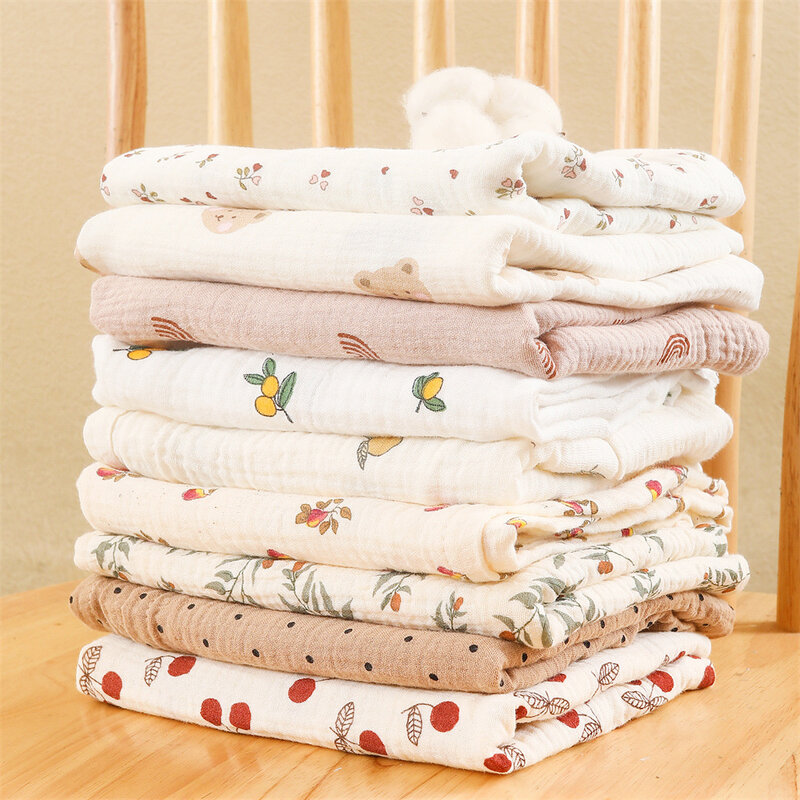 2pcs/Set Baby Swaddle Blanket And Saliva Towel Set Cute Printed Boy Girl Bath Blanket Newborn Comfortable Ultra Soft Towel