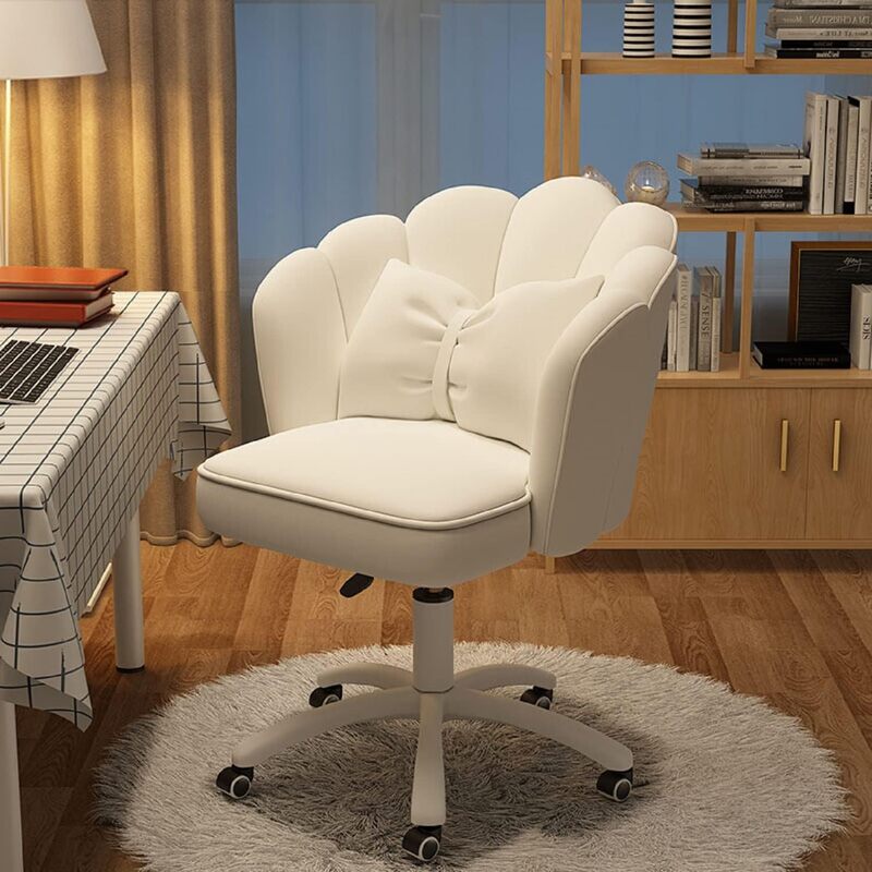 Silla de escritorio de pétalos de esquina cómoda, tela moderna, sillas de mariposa para el hogar, silla de altura ajustable, sillas de ordenador de maquillaje