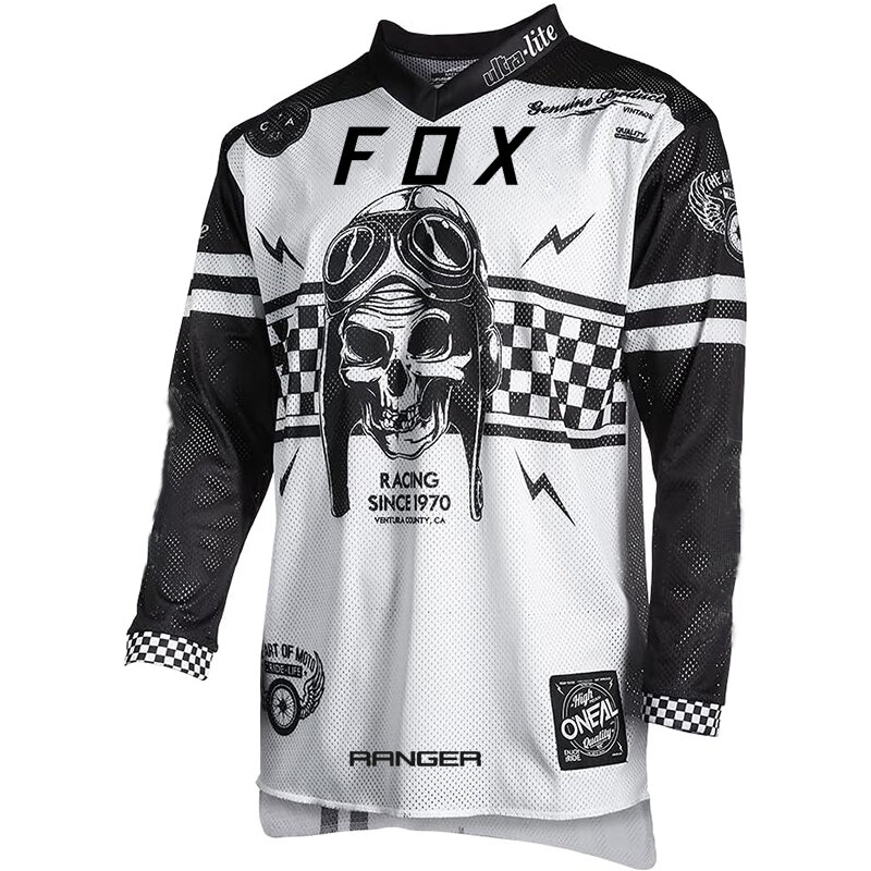 RANGERFox-Maillot d'équipe de vélo de montagne, chemise de descente, chemise de cross country, VTT, DH, MX, vélo tout-terrain, moto