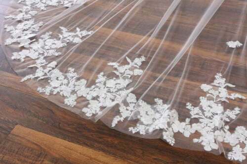 Wedding Veils With Comb Lace Appliques Cathedral Length Headbands Accessories