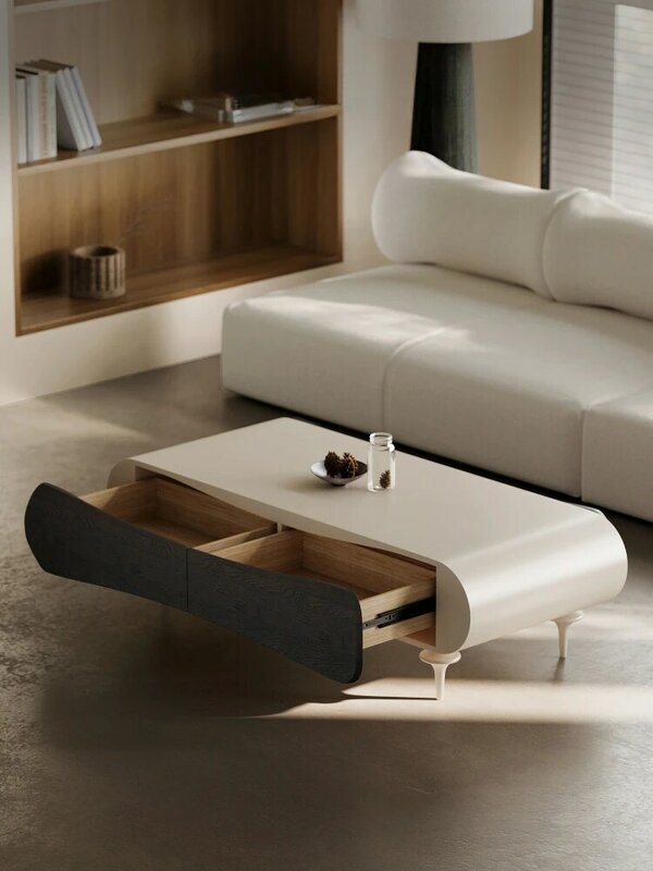 تصميم مستطيلة طاولة القهوة كريم نمط اللون مطابقة غرفة المعيشة المنزل شقة صغيرة عالية الجودة الإبداعية الجدول
