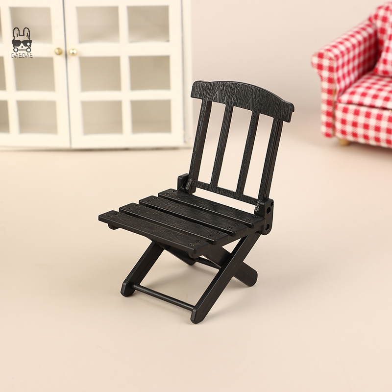 Dollhouse Mini Foldable Beach Chair, Dollhouse Model, Outdoor Casual Chair, Furniture Accessories, 1:12