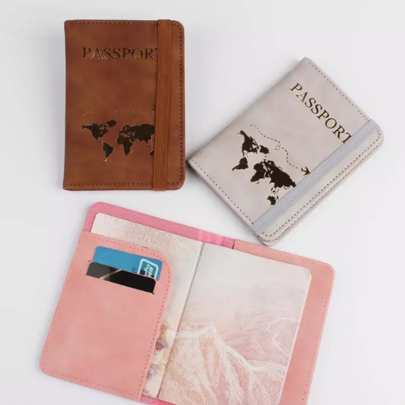 Juste de protection de passeport en cuir PU pour hommes et femmes, porte-passeport de voyage, étui pour carte d'identité professionnelle, porte-carte de crédit, sacs portefeuille, nouveau
