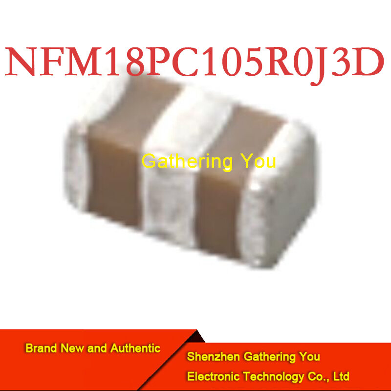 Nfm 18 Pc105r0j3d Smd Doorvoer Condensator 1.0 Uf 6.3 V Gloednieuw Authentiek