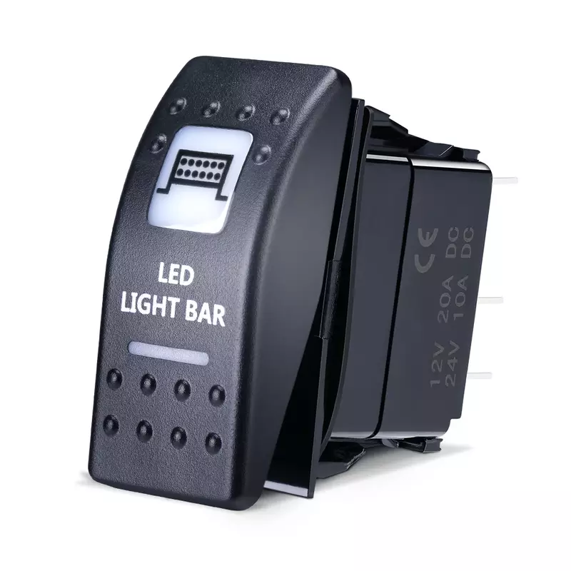 KEMiMOTO-Barra de luz LED iluminada con interruptor basculante, Compatible con Polaris Ranger, para Can Am Maverick Commander 16 UTV para Yamaha