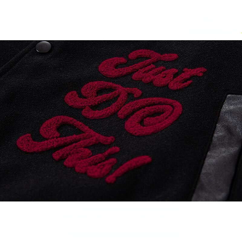 미국 힙합 문자 패턴 플로킹 자수 재킷, 남성 Y2K 스트리트 레트로 야구 유니폼, 커플 캐주얼 코트