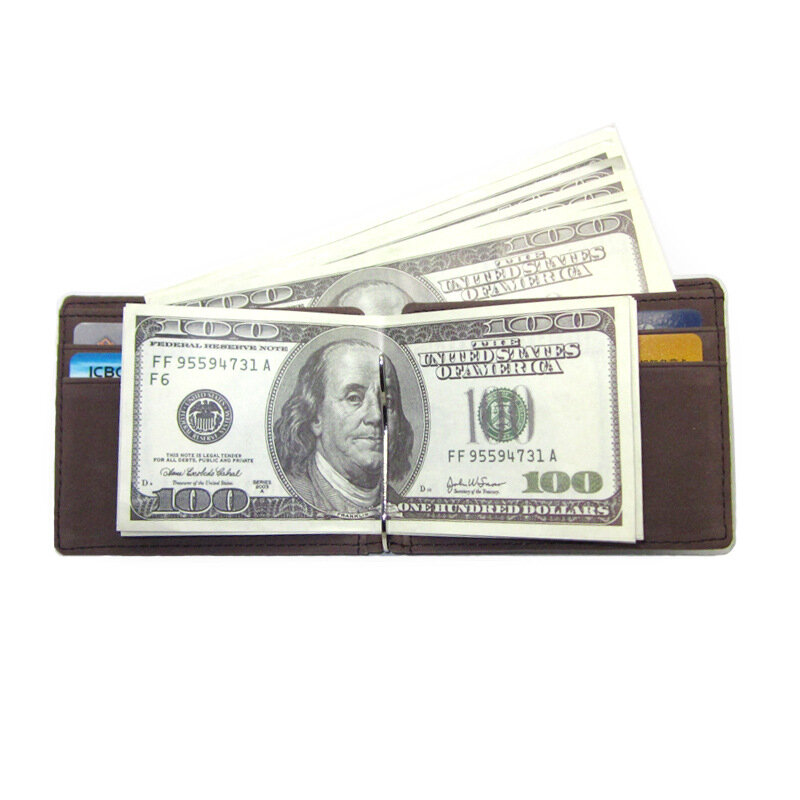 Dompet Kartu Pria Ultra tipis multifungsi dompet kecil ramping kulit PU dompet kartu kredit tempat kartu ID Dompet Mini untuk pria