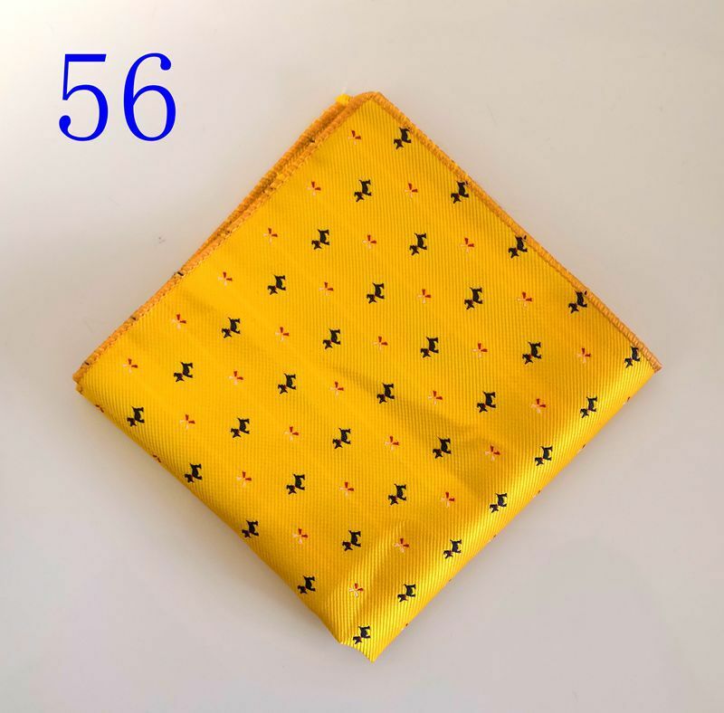 Tasca di seta di moda quadrata 25*25cm Paisley a strisce floreale Hanky per uomo d'affari matrimonio blu giallo Costume fatto a mano