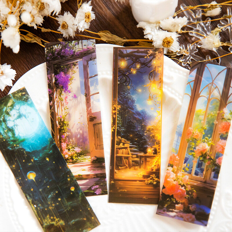 8Pcs Forsaken Dreams Series Bookmark Pet Reading Book Mark Vintage Scenery Book Page Marker Stationery Supplies