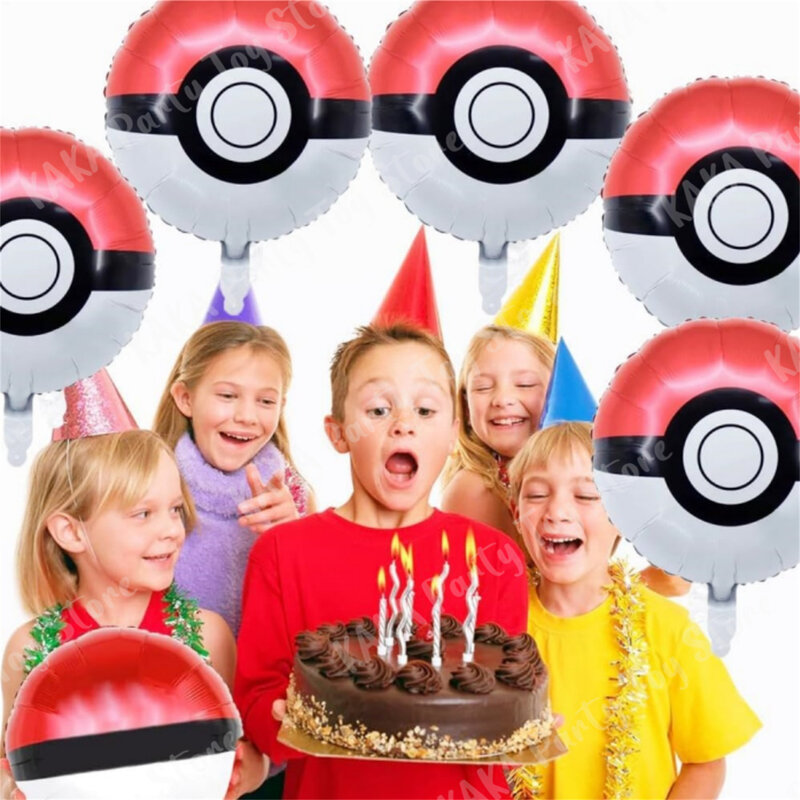 Juego de globos de Pokémon para fiesta de cumpleaños, suministros de decoración para Baby Shower, regalos de juguetes para niños, 6 piezas