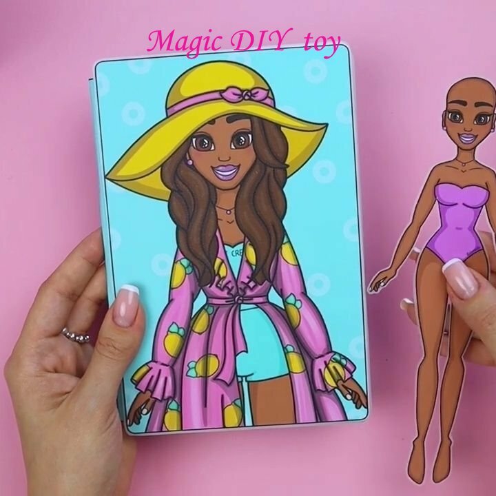 Summer Swimsuit  Paper Doll Children's  Material Pack Decompress Cure Game Quiet Book Pinch Fun Diy Squishy Paper Book