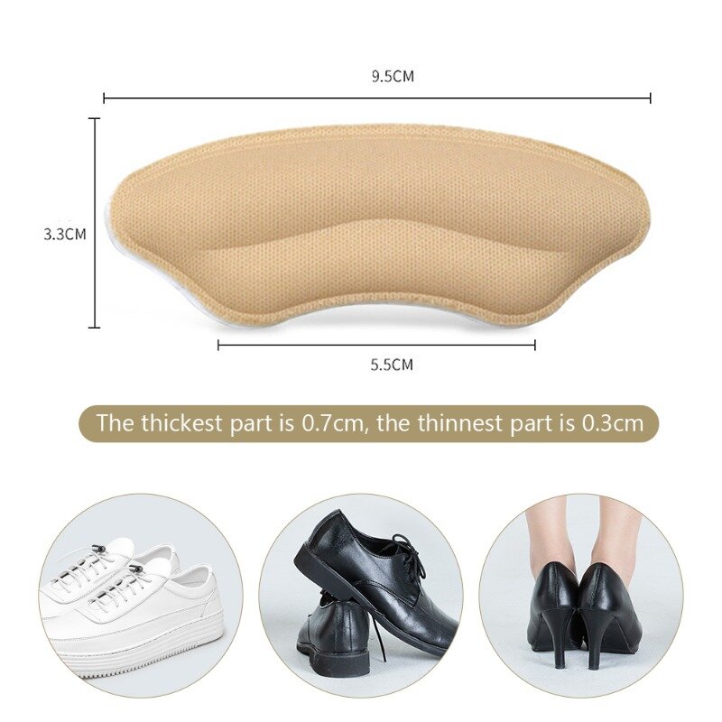 Parches de protección autoadhesivos para talón, herramienta de modificación de tamaño de zapato, almohadillas suaves para pies, antidesgaste, 1/2/4 pares