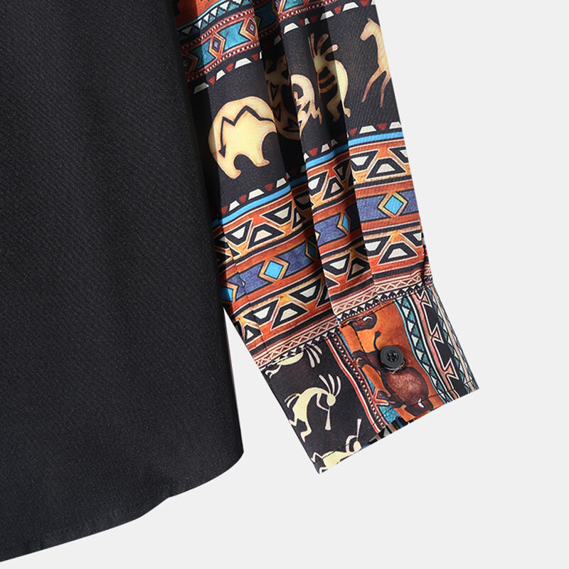 2024 camicie da uomo estate primavera ChArmkpR stampa animalier geometrica Patchwork top manica lunga abbigliamento uomo Streetwear Oversize Camisa