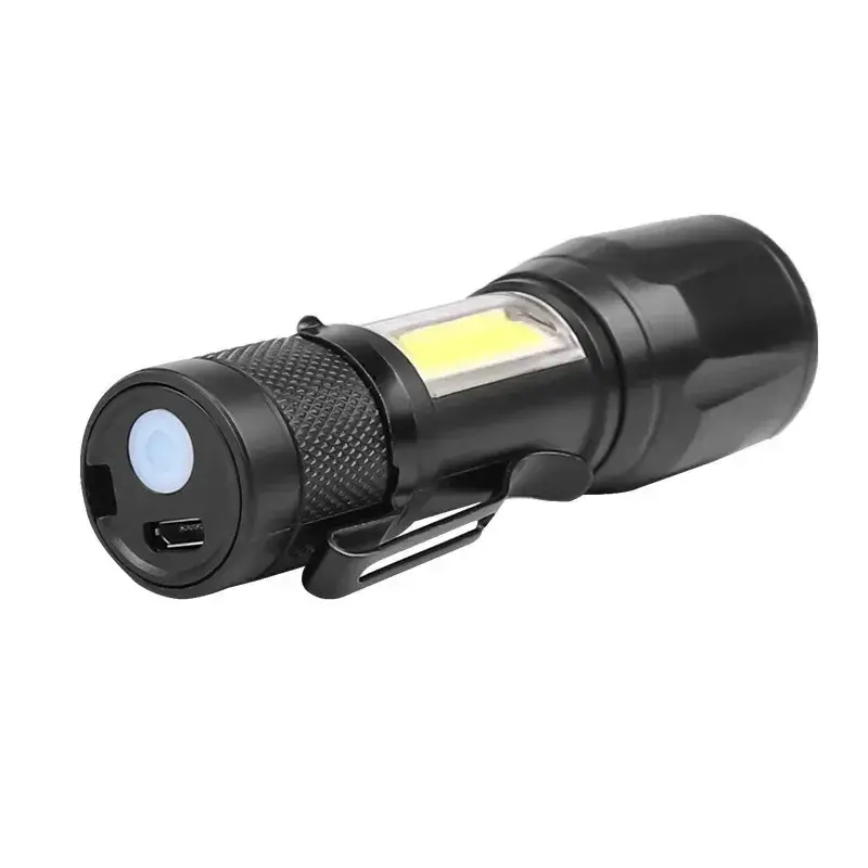 10pc Mini torcia a LED COB + XPE torcia portatile Zoomable Focus Light torcia tattica ricaricabile lanterna di emergenza da campeggio