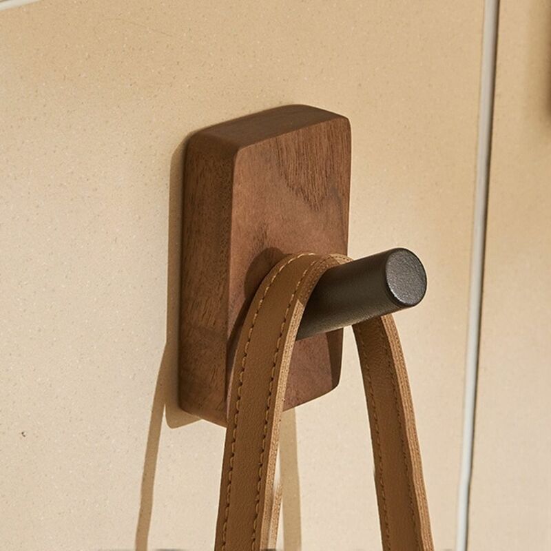 Настенный крючок из массива дерева креативный прямоугольный винтажный деревянный крючок для хранения Круглый бытовой