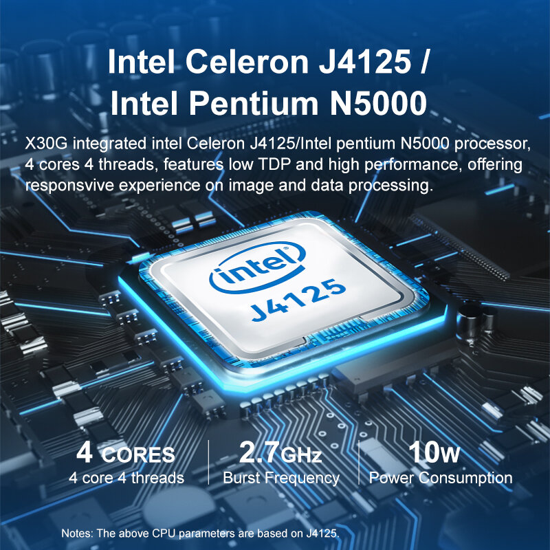 Настольный мини-ПК Intel Gemini J4125/J5005/N4100/N5000 DDR4 Φ 6COM RS485 с алюминиевым безвентиляторным радиатором