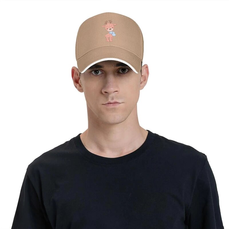 Cute Deer Trucker Baseball Cap for Men Women Hat Sandwich Brim Dad Hats Natural