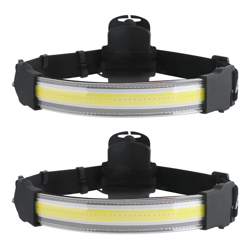 Linterna frontal LED de 210 ° de ancho, linterna de cabeza COB de alto lumen, faro superbrillante para exteriores, luz de trabajo de emergencia impermeable para acampar y ciclismo