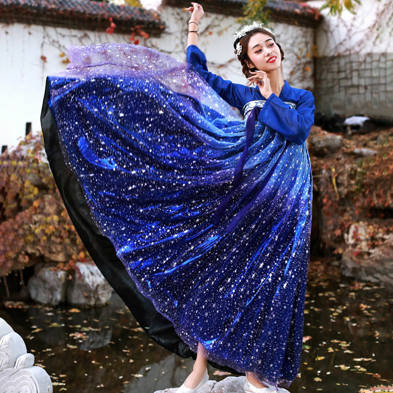 織りスター-女性のためのファッショナブルなロングドレス,ビーズ付きロンパース,伸縮性のあるギャザースカート,6メートル,パフォーマンスドレス