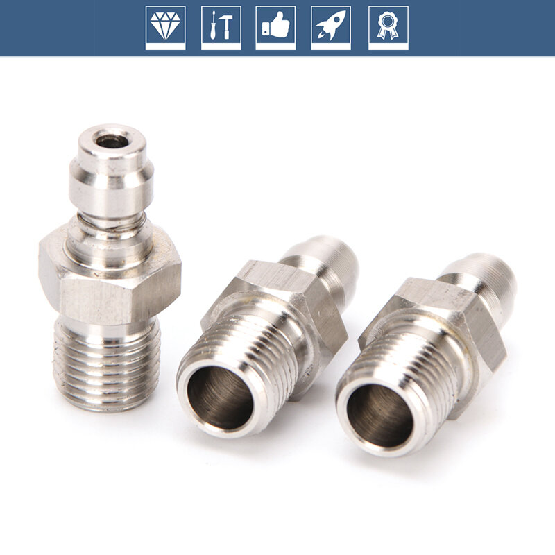 3 Stuks Roestvrijstalen Snelkoppeling M 10X1 Draad 8Mm Vulkop Plug Adapter Snelkoppelingen Koppelingen Luchtpompen Onderdelen