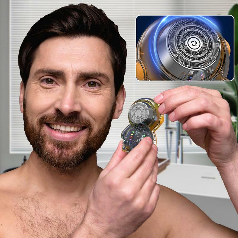 Mini afeitadora portátil para hombres, maquinilla de afeitar con pantalla Digital LED, suministros de recorte de barba multifuncionales, recargable por USB, resistente al agua