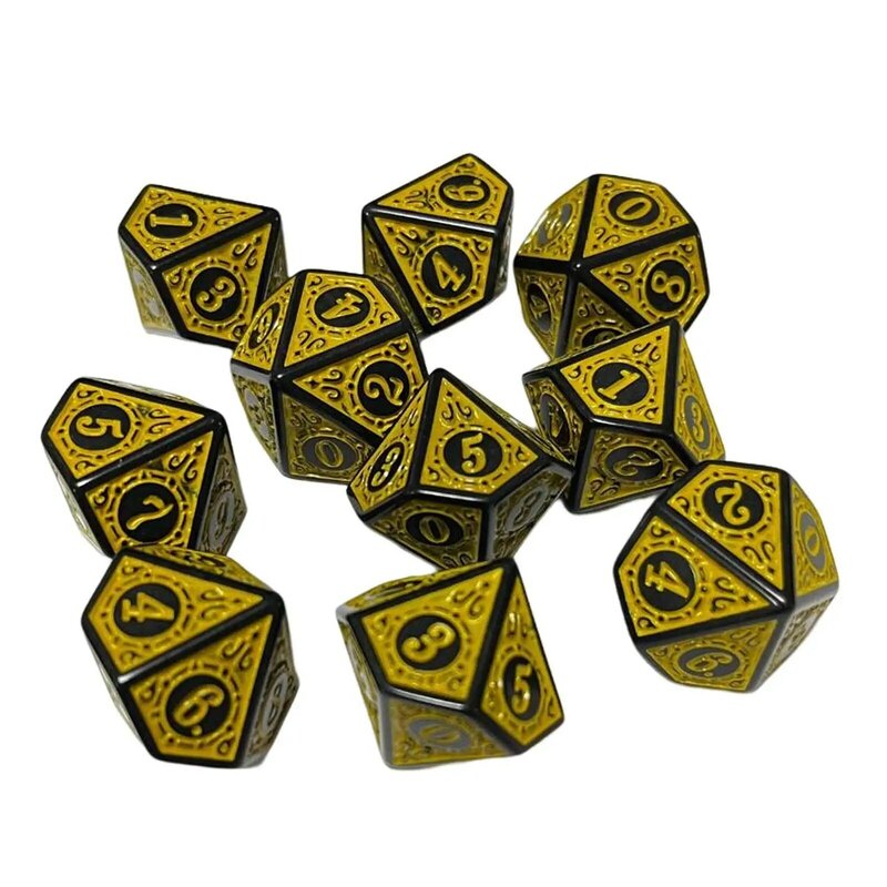 10Pcs Game Dices Bar Toys Acrylic D10 Dices for Math Teaching RPG Board Game