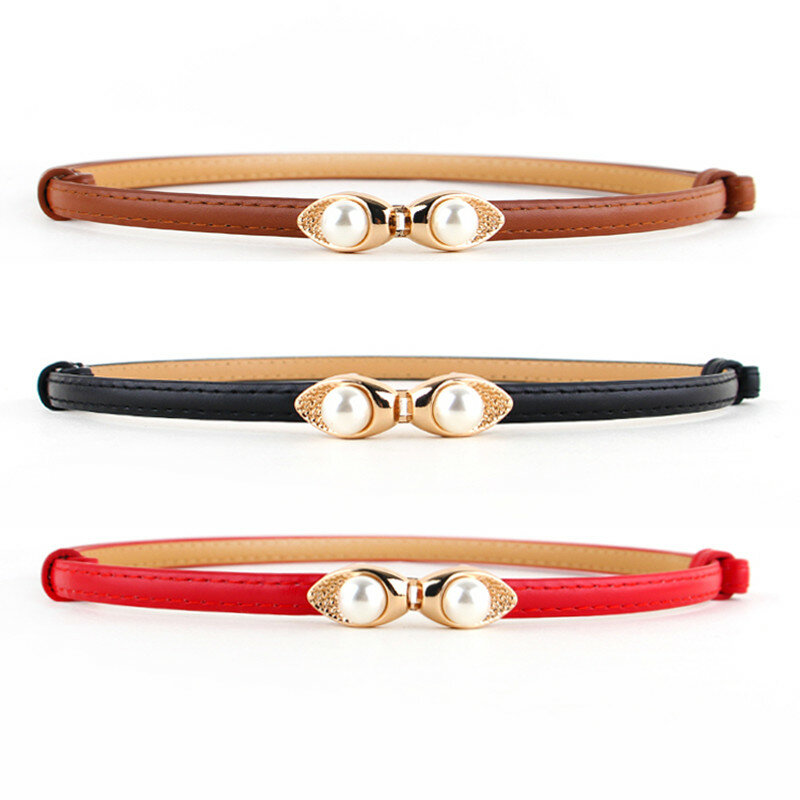 New design belts for women black PU leather waistbands woman thin easy waist ceinture femme dressfashion adjustable cummerbunds