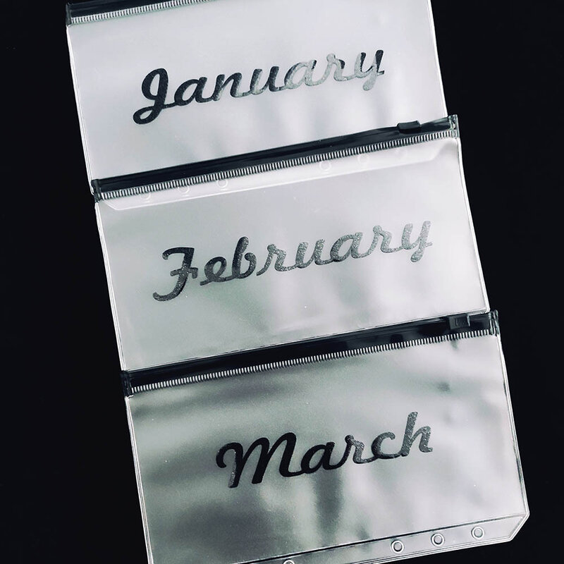 Сумка с изображением листа-органайзер из ПВХ, А6/А5, на месяцев, с карманами для хранения, с застежкой-молнией